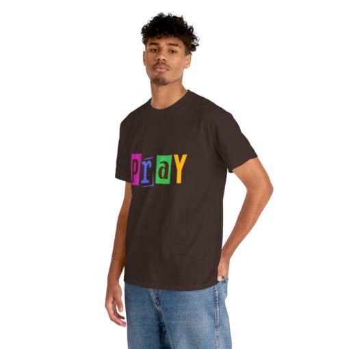 Pray Printed Tee - Unisex Heavy Cotton T-Shirt - Casual Wear - Religious tee - Image 258