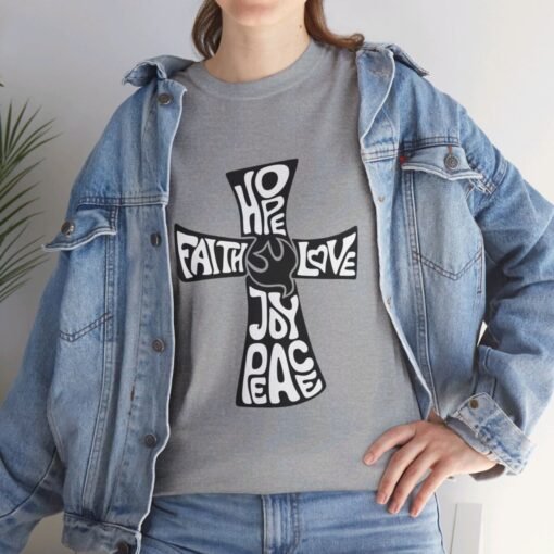 Faith Hope and Love Printed Tee - Unisex Heavy Cotton T-Shirt - Casual Wear - Image 158