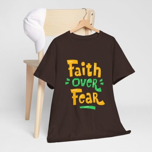 Faith Over Fear Printed Tee - Unisex Heavy Cotton T-Shirt - Casual Wear - Image 117