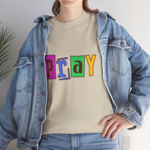 Pray Printed Tee - Unisex Heavy Cotton T-Shirt - Casual Wear - Religious tee - Image 109