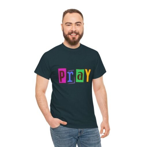 Pray Printed Tee - Unisex Heavy Cotton T-Shirt - Casual Wear - Religious tee - Image 338