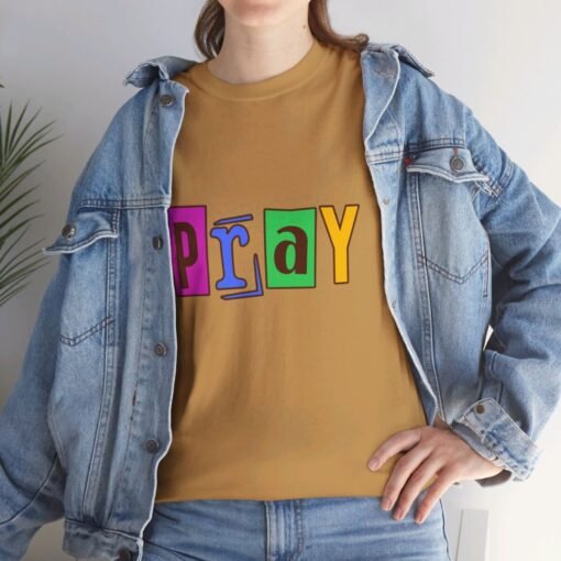 Pray Printed Tee - Unisex Heavy Cotton T-Shirt - Casual Wear - Religious tee - Image 217