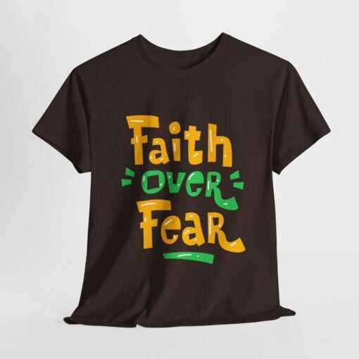 Faith Over Fear Printed Tee - Unisex Heavy Cotton T-Shirt - Casual Wear - Image 115