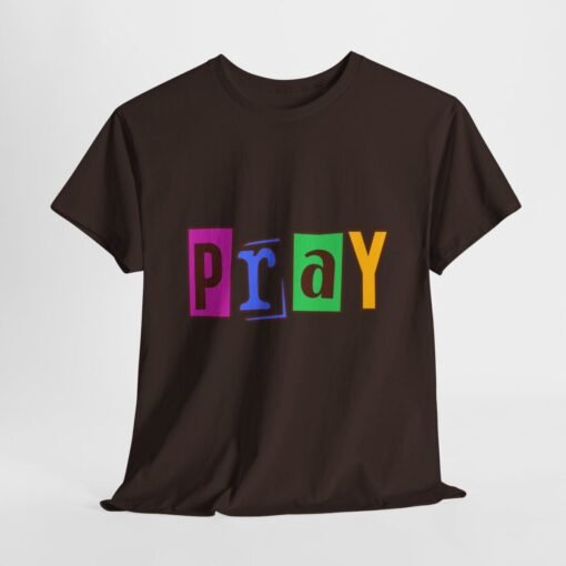 Pray Printed Tee - Unisex Heavy Cotton T-Shirt - Casual Wear - Religious tee - Image 250