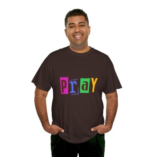 Pray Printed Tee - Unisex Heavy Cotton T-Shirt - Casual Wear - Religious tee - Image 261