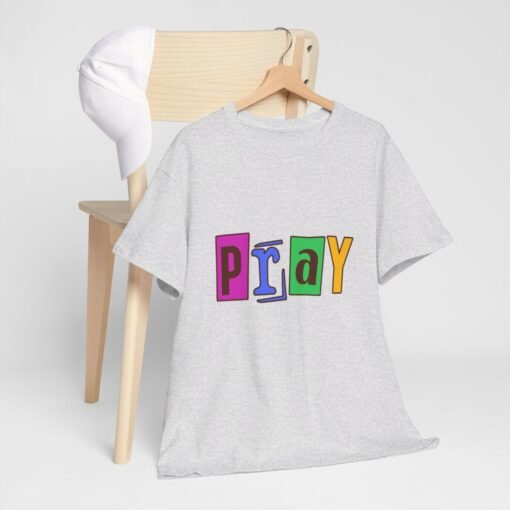 Pray Printed Tee - Unisex Heavy Cotton T-Shirt - Casual Wear - Religious tee - Image 90