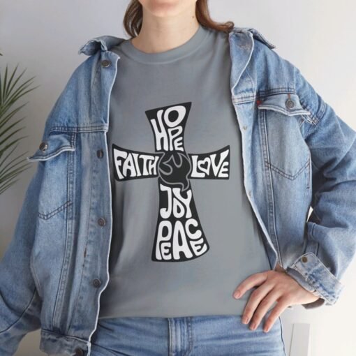 Faith Hope and Love Printed Tee - Unisex Heavy Cotton T-Shirt - Casual Wear - Image 212