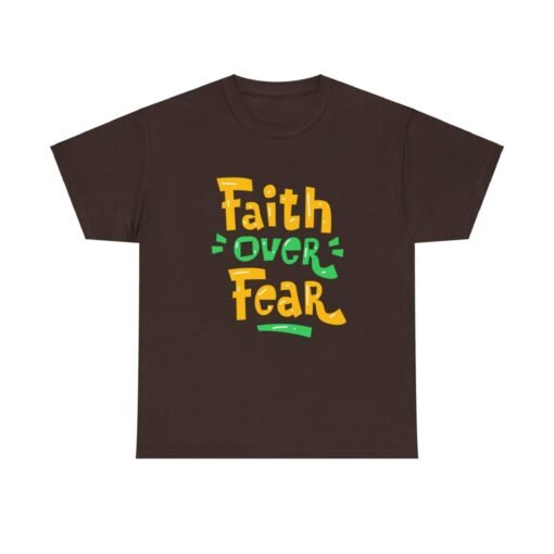 Faith Over Fear Printed Tee - Unisex Heavy Cotton T-Shirt - Casual Wear - Image 110