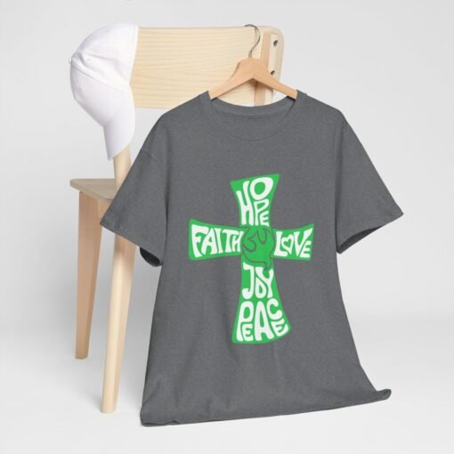 Faith Hope and Love Printed Tee - Unisex Heavy Cotton T-Shirt - Casual Wear - Unique Graphic Tee - Image 9