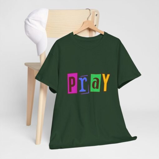 Pray Printed Tee - Unisex Heavy Cotton T-Shirt - Casual Wear - Religious tee - Image 306