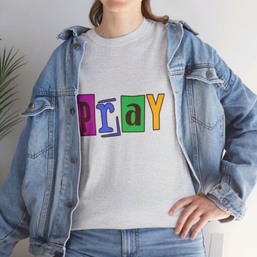 Pray Printed Tee - Unisex Heavy Cotton T-Shirt - Casual Wear - Religious tee - Image 55