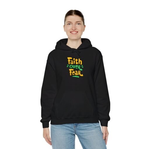 Faith Over Fear Printed Hoodie - Cozy Printed Hoodie - Unisex Heavy Blend Hooded Sweatshirt - Casual Wear - Image 9