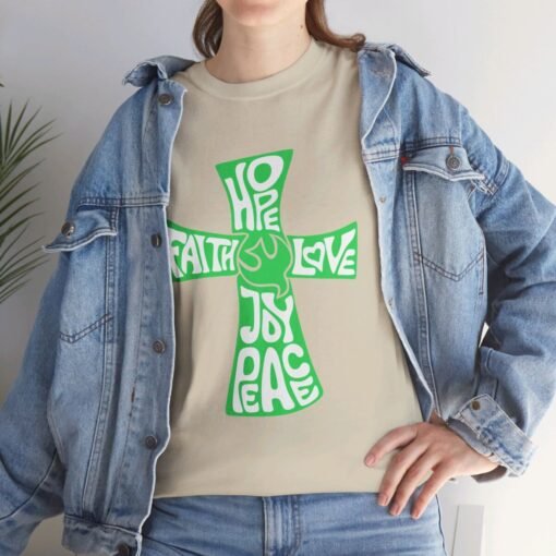 Faith Hope and Love Printed Tee - Unisex Heavy Cotton T-Shirt - Casual Wear - Unique Graphic Tee - Image 132