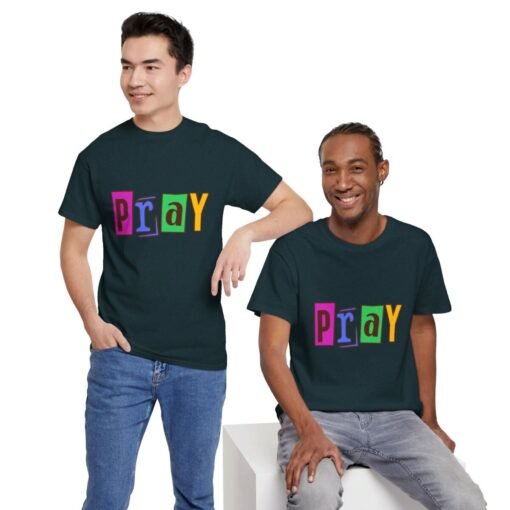 Pray Printed Tee - Unisex Heavy Cotton T-Shirt - Casual Wear - Religious tee - Image 350