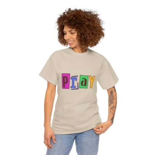 Pray Printed Tee - Unisex Heavy Cotton T-Shirt - Casual Wear - Religious tee - Image 120