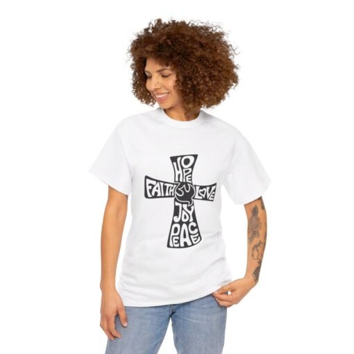 Faith Hope and Love Printed Tee - Unisex Heavy Cotton T-Shirt - Casual Wear - Image 12