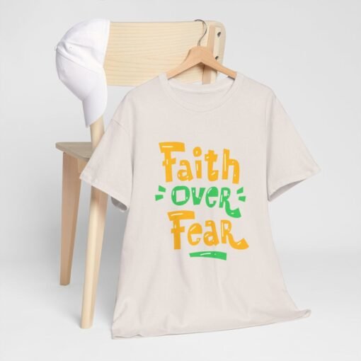 Faith Over Fear Printed Tee - Unisex Heavy Cotton T-Shirt - Casual Wear - Image 90