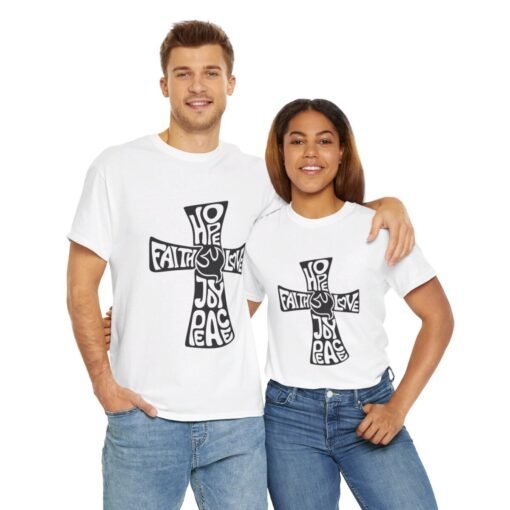 Faith Hope and Love Printed Tee - Unisex Heavy Cotton T-Shirt - Casual Wear - Image 24