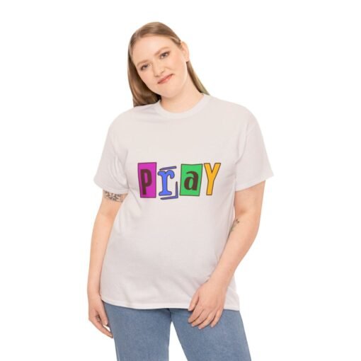 Pray Printed Tee - Unisex Heavy Cotton T-Shirt - Casual Wear - Religious tee - Image 148