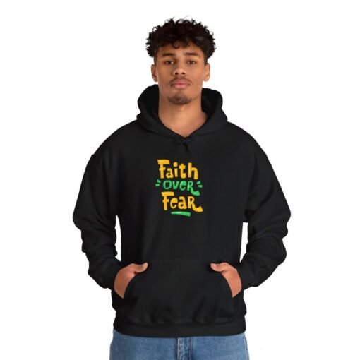 Faith Over Fear Printed Hoodie - Cozy Printed Hoodie - Unisex Heavy Blend Hooded Sweatshirt - Casual Wear - Image 8