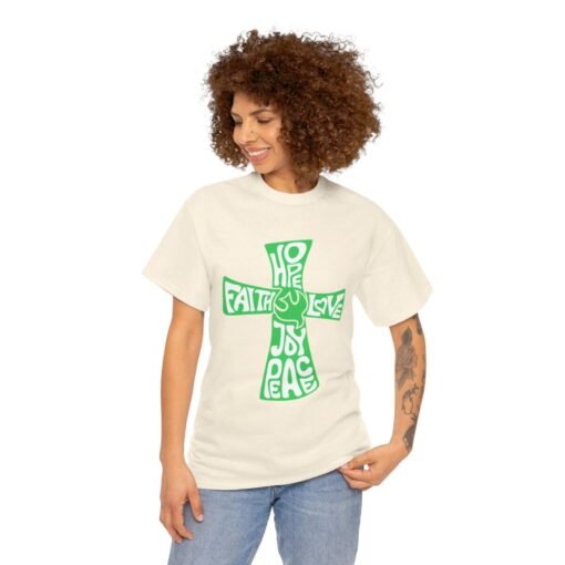 Faith Hope and Love Printed Tee - Unisex Heavy Cotton T-Shirt - Casual Wear - Unique Graphic Tee - Image 201