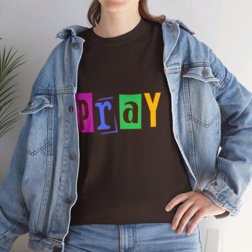 Pray Printed Tee - Unisex Heavy Cotton T-Shirt - Casual Wear - Religious tee - Image 244