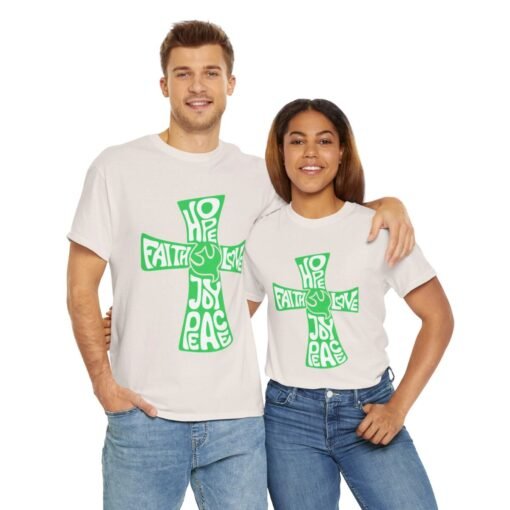 Faith Hope and Love Printed Tee - Unisex Heavy Cotton T-Shirt - Casual Wear - Unique Graphic Tee - Image 160