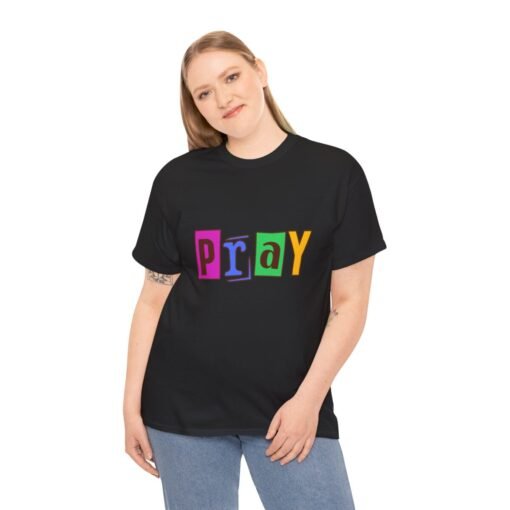 Pray Printed Tee - Unisex Heavy Cotton T-Shirt - Casual Wear - Religious tee - Image 13