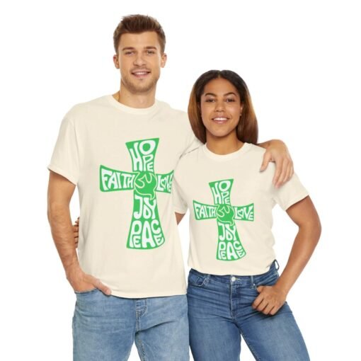 Faith Hope and Love Printed Tee - Unisex Heavy Cotton T-Shirt - Casual Wear - Unique Graphic Tee - Image 214