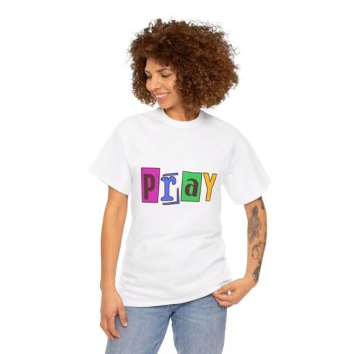 Pray Printed Tee - Unisex Heavy Cotton T-Shirt - Casual Wear - Religious tee - Image 39