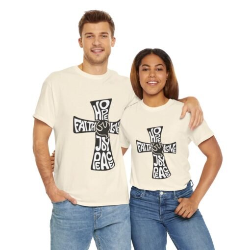 Faith Hope and Love Printed Tee - Unisex Heavy Cotton T-Shirt - Casual Wear - Image 186