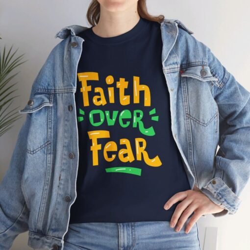 Faith Over Fear Printed Tee - Unisex Heavy Cotton T-Shirt - Casual Wear