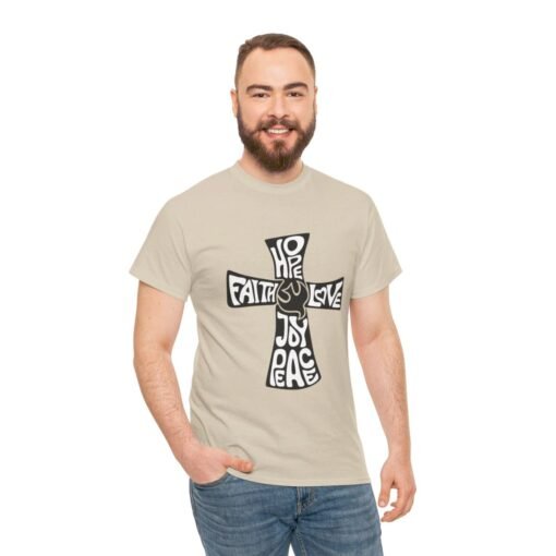 Faith Hope and Love Printed Tee - Unisex Heavy Cotton T-Shirt - Casual Wear - Image 95