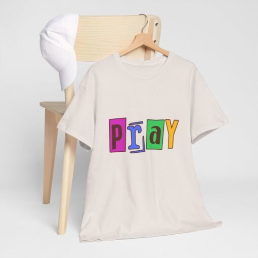 Pray Printed Tee - Unisex Heavy Cotton T-Shirt - Casual Wear - Religious tee - Image 144