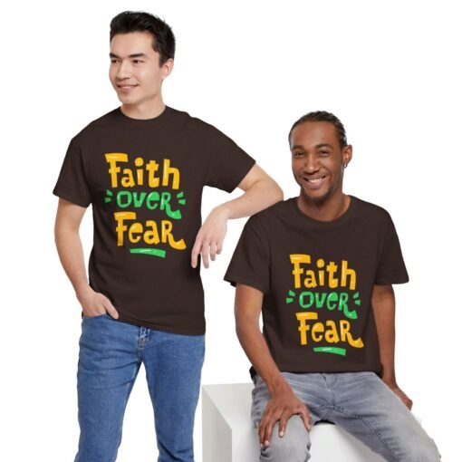 Faith Over Fear Printed Tee - Unisex Heavy Cotton T-Shirt - Casual Wear - Image 134