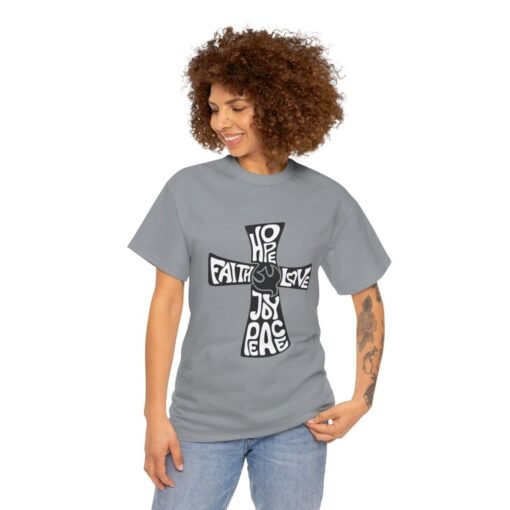 Faith Hope and Love Printed Tee - Unisex Heavy Cotton T-Shirt - Casual Wear - Image 201