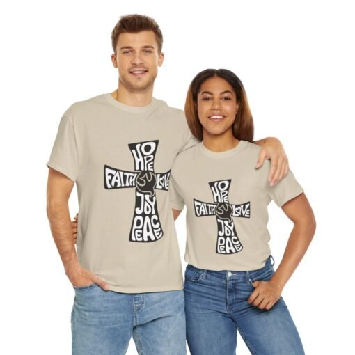 Faith Hope and Love Printed Tee - Unisex Heavy Cotton T-Shirt - Casual Wear - Image 105