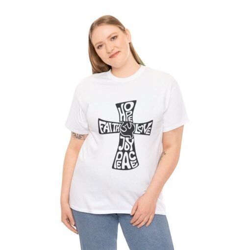 Faith Hope and Love Printed Tee - Unisex Heavy Cotton T-Shirt - Casual Wear - Image 13