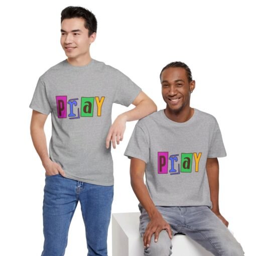 Pray Printed Tee - Unisex Heavy Cotton T-Shirt - Casual Wear - Religious tee - Image 215