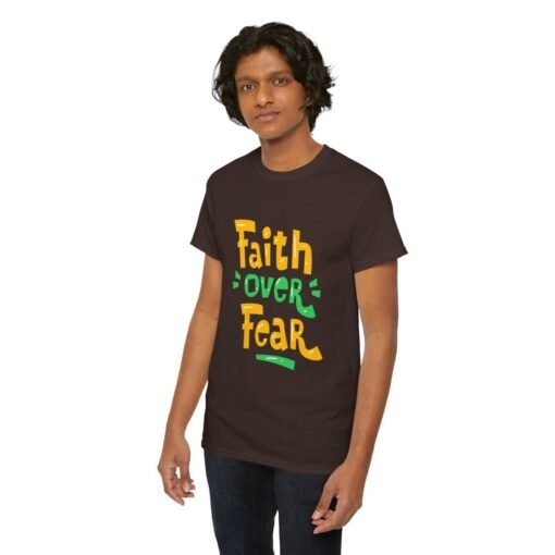 Faith Over Fear Printed Tee - Unisex Heavy Cotton T-Shirt - Casual Wear - Image 128