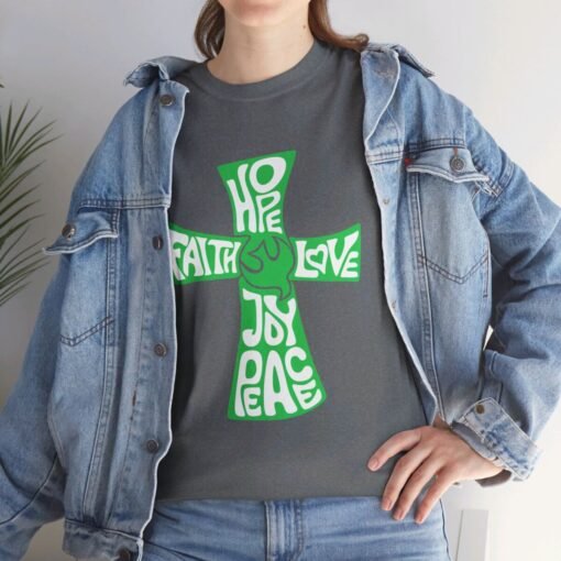 Faith Hope and Love Printed Tee - Unisex Heavy Cotton T-Shirt - Casual Wear - Unique Graphic Tee - Image 24