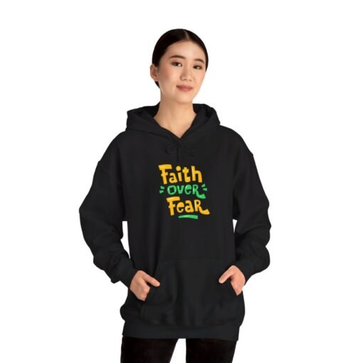 Faith Over Fear Printed Hoodie - Cozy Printed Hoodie - Unisex Heavy Blend Hooded Sweatshirt - Casual Wear - Image 7