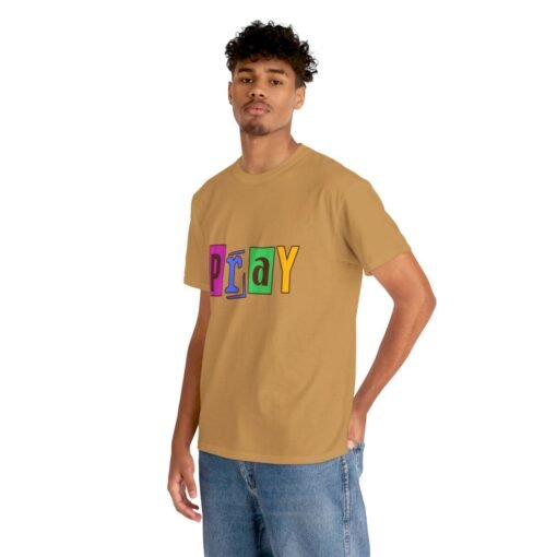 Pray Printed Tee - Unisex Heavy Cotton T-Shirt - Casual Wear - Religious tee - Image 231