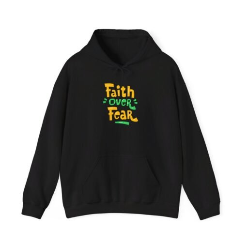 Faith Over Fear Printed Hoodie - Cozy Printed Hoodie - Unisex Heavy Blend Hooded Sweatshirt - Casual Wear - Image 2