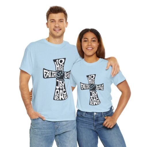 Faith Hope and Love Printed Tee - Unisex Heavy Cotton T-Shirt - Casual Wear - Image 294