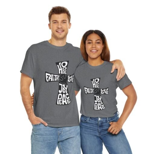 Faith Hope and Love Printed Tee - Unisex Heavy Cotton T-Shirt - Casual Wear - Image 240