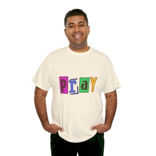 Pray Printed Tee - Unisex Heavy Cotton T-Shirt - Casual Wear - Religious tee - Image 288