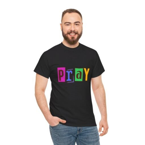 Pray Printed Tee - Unisex Heavy Cotton T-Shirt - Casual Wear - Religious tee - Image 14