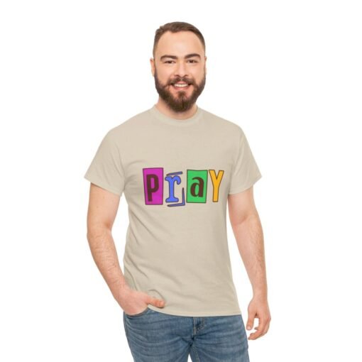 Pray Printed Tee - Unisex Heavy Cotton T-Shirt - Casual Wear - Religious tee - Image 122