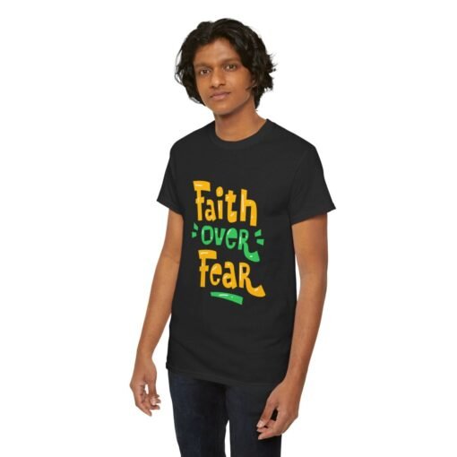 Faith Over Fear Printed Tee - Unisex Heavy Cotton T-Shirt - Casual Wear - Image 74